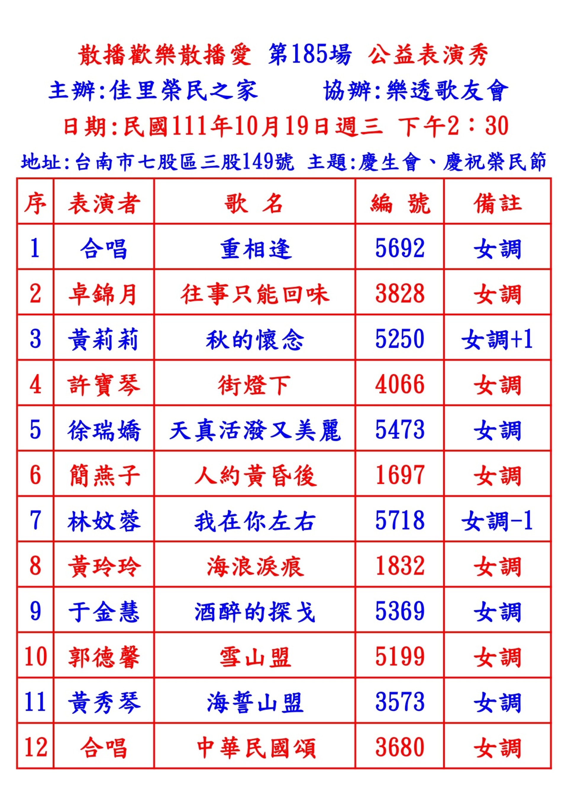 第185場佳里榮民之家～ly